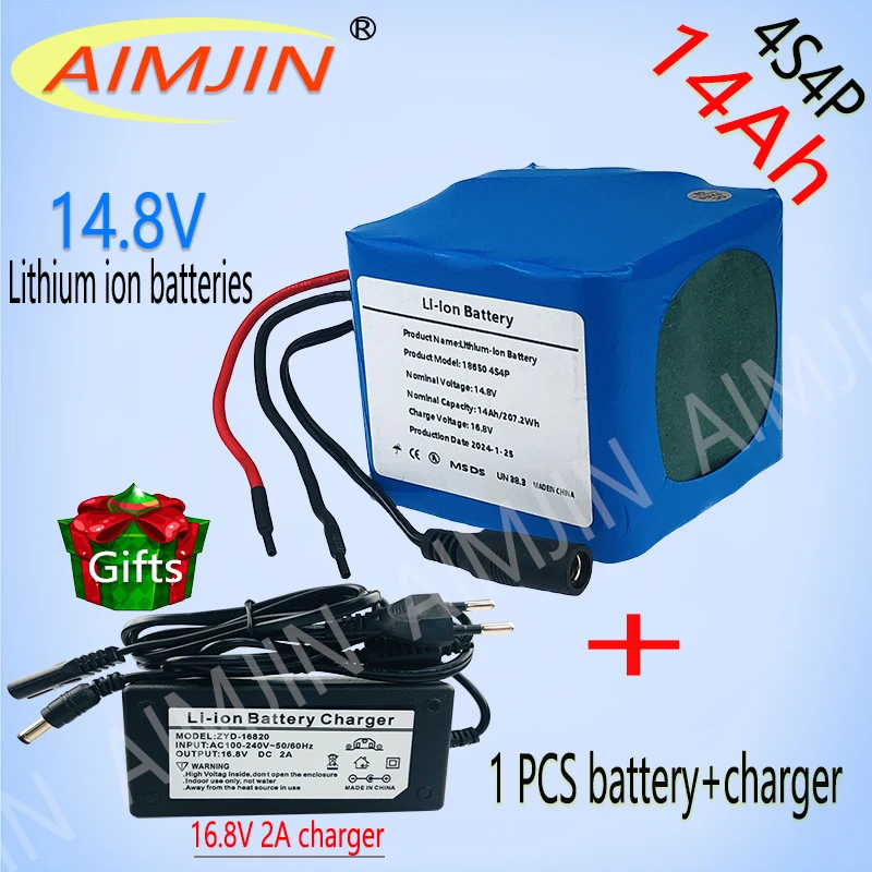 New 14.8V 14Ah 18650 4S4P Lithium Battery Pack 118W For LED Night Fishing Lamp Heater Miner Lamp Amplifier Cell+16.8V 2A Charger
New 14.8V 14Ah 18650 4S4P Lithium Battery Pack 118W For LED Night Fishing Lamp Heater Miner Lamp Amplifier Cell+16.8V 2A Charger