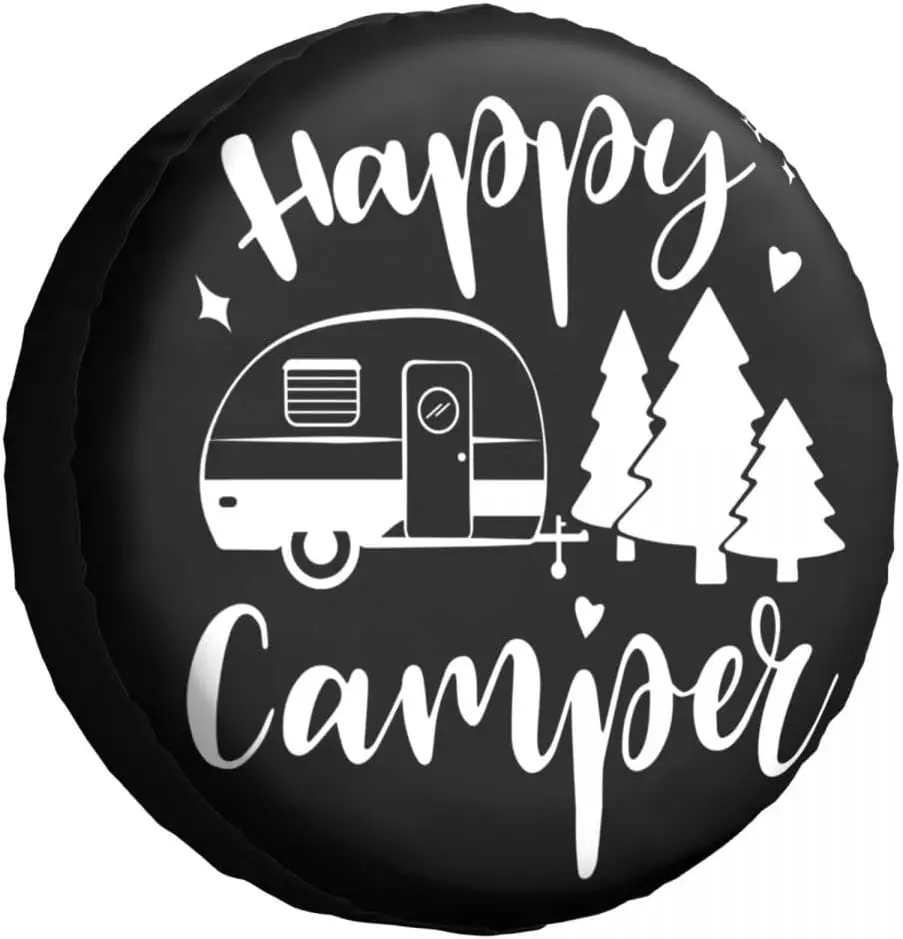 

Feliz camper pneu capa impermeável à prova de poeira universal roda de reposição pneu capa reboque rv suv caminhão e veículo 14