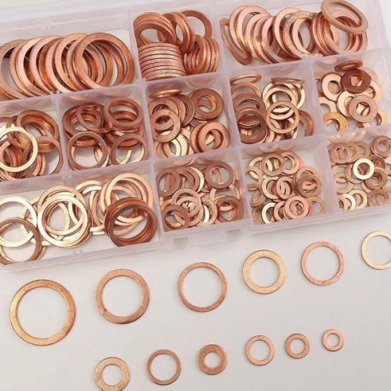 280Pcs M5-M20 Copper Washers Copper Sealing Washer 12 Sizes Assorted Solid Copper Crush Washers Seal Flat Ring Set with Case
280Pcs M5-M20 Copper Washers Copper Sealing Washer 12 Sizes Assorted Solid Copper Crush Washers Seal Flat Ring Set with Case