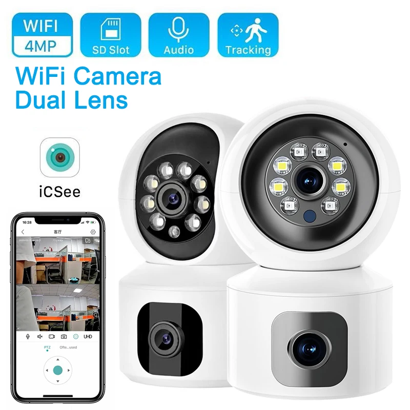 4MP Dual Lens WiFi iP Camera Dual Screen Indoor Camera Auto Track Human Detection Home Security CCTV Surveillance Baby Monitor
4MP Dual Lens WiFi iP Camera Dual Screen Indoor Camera Auto Track Human Detection Home Security CCTV Surveillance Baby Monitor