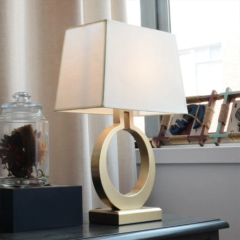 

Modern Simple Table Lamp American Gold Iron Table Lamps For Living Room Bedroom Study Desk Decor Light E27 Nordic Bedside Lamp