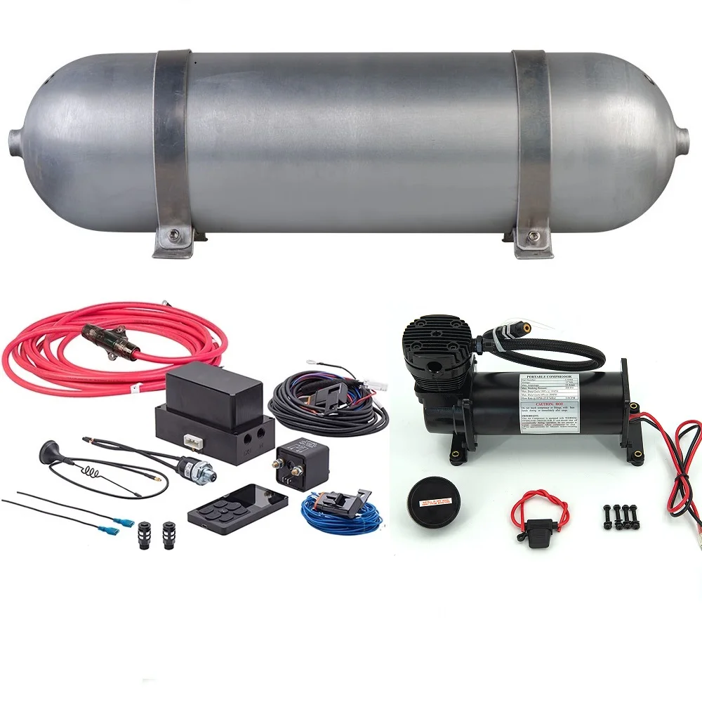 Universal Air Management Integrated Air Ride Suspension Kit with Air Tank, Air Compressor ,Electronic Controller System
Universal Air Management Integrated Air Ride Suspension Kit with Air Tank, Air Compressor ,Electronic Controller System