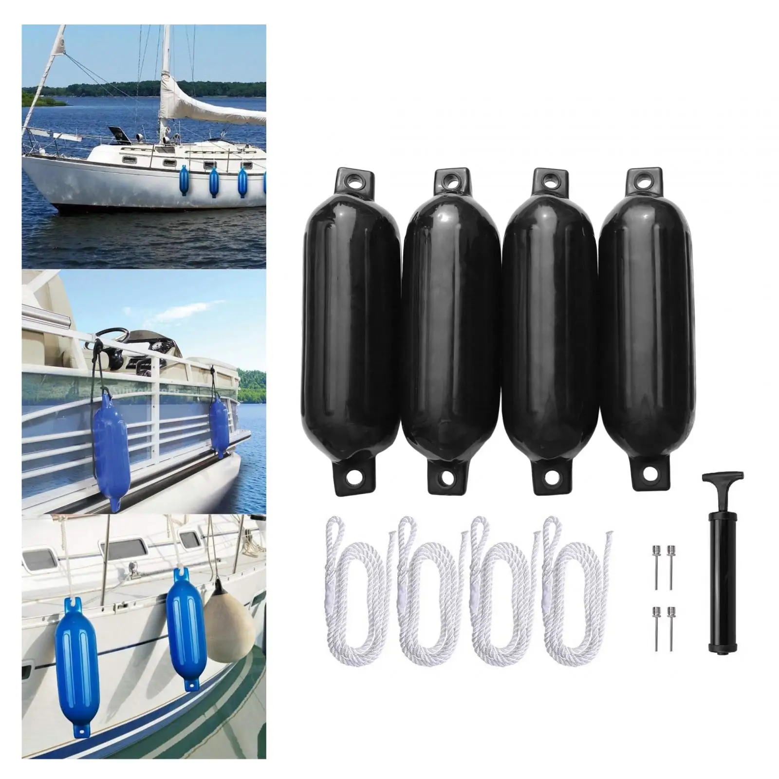 4PCS 10x30' inch Boat Bumper Fenders for Docking Anchor mooring Buoy Boat Bumpers Shield Protection Inflation Needle Air Pump
4PCS 10x30' inch Boat Bumper Fenders for Docking Anchor mooring Buoy Boat Bumpers Shield Protection Inflation Needle Air Pump