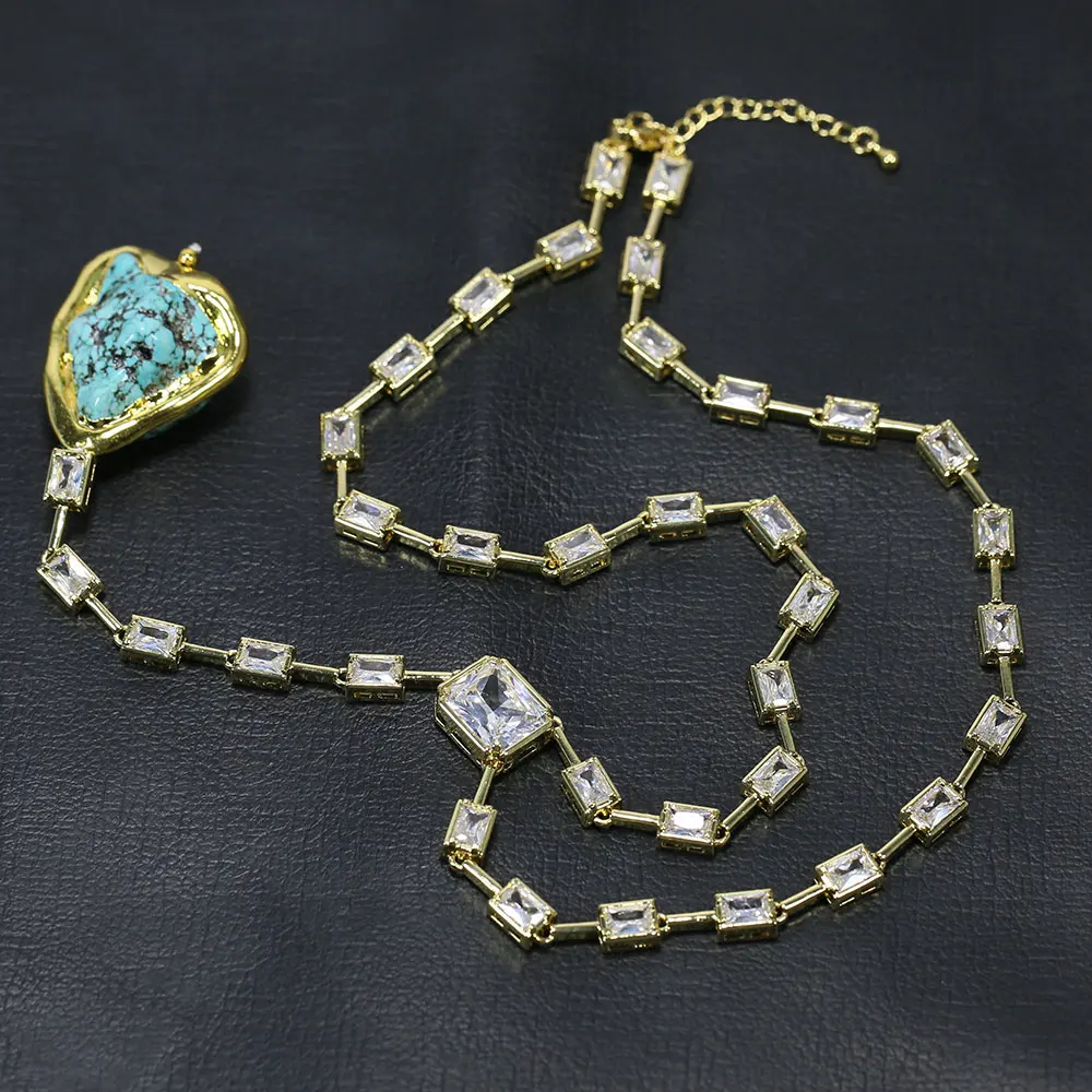 GG Rectangle Cut Clear Cubic Zirconia Blue Turquoise Women Wedding Party Necklace Jewelry Brides Accessories
GG Rectangle Cut Clear Cubic Zirconia Blue Turquoise Women Wedding Party Necklace Jewelry Brides Accessories