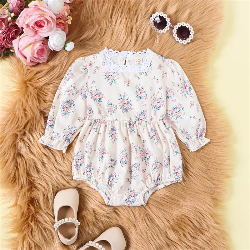 Infant Baby Girl Fall Clothes Long Sleeve Floral Print Ruffle Romper with Headband Newborn Winter Outfits
Infant Baby Girl Fall Clothes Long Sleeve Floral Print Ruffle Romper with Headband Newborn Winter Outfits