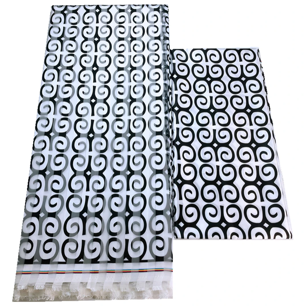 Black and White African Organza Silk Fabric for Women Dress, New African Prints, 4 + 2 Yards
Black and White African Organza Silk Fabric for Women Dress, New African Prints, 4 + 2 Yards