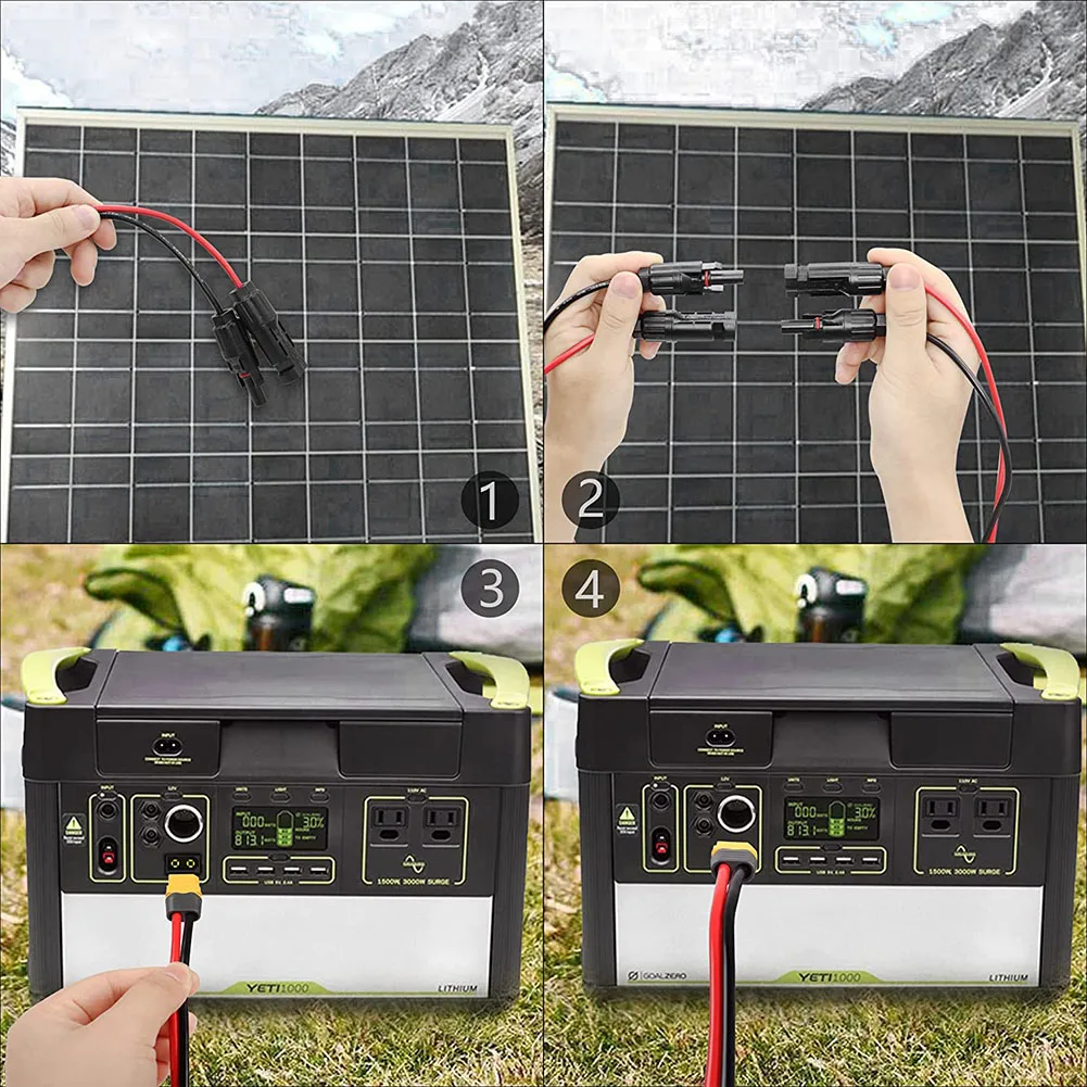 

12AWG XT60 Female Solar Panel Connection Cable Charging Cable Solar Generator Connectors And Terminals Accessories