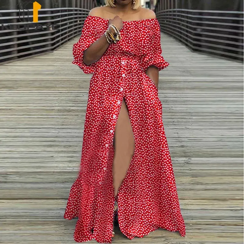 Summer Women's Maxi Dress New 2023 Women Sexy Boat Neck Short Sleeve Dot Leopard Print Button Split Dresses Ladies Clothes
Summer Women's Maxi Dress New 2023 Women Sexy Boat Neck Short Sleeve Dot Leopard Print Button Split Dresses Ladies Clothes