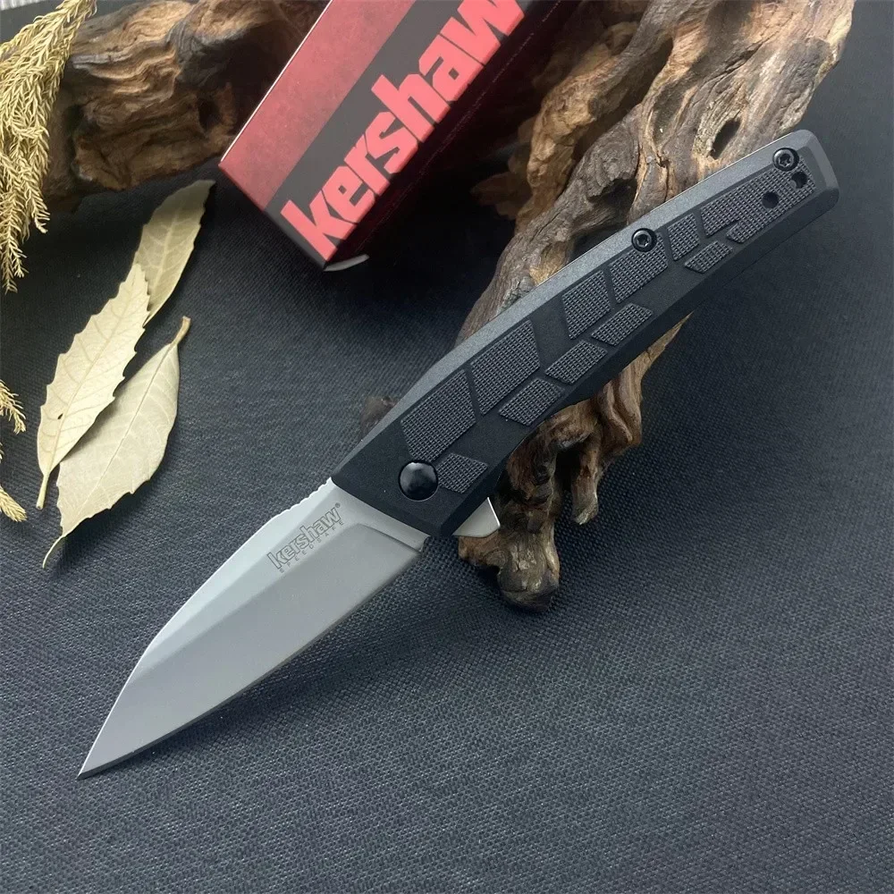 

Kershaw 1342 Rhetoric Assisted Flipper Folding Knife 8cr13Mov Bead Blasted Blade, Black GFN Handles Outdoor Camping Hunting Tool