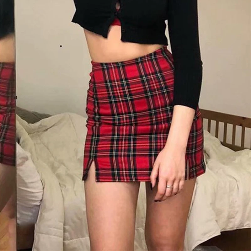 Vintage Red Plaid Skirt Harajuku Korean Kawaii Sexy Split High Waist Bodycon Basic School Cute Thin Mini Pencil Skirt Women 2022
Vintage Red Plaid Skirt Harajuku Korean Kawaii Sexy Split High Waist Bodycon Basic School Cute Thin Mini Pencil Skirt Women 2022
