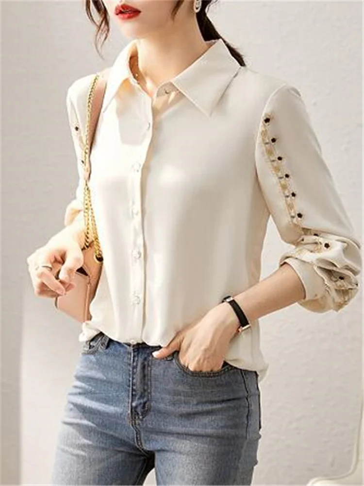 Antique style Embroidered Long-sleeved Shirt Women's Autumn Clothes New POLO Collar Thin All-match Top Trend Women's Blouses
Antique style Embroidered Long-sleeved Shirt Women's Autumn Clothes New POLO Collar Thin All-match Top Trend Women's Blouses