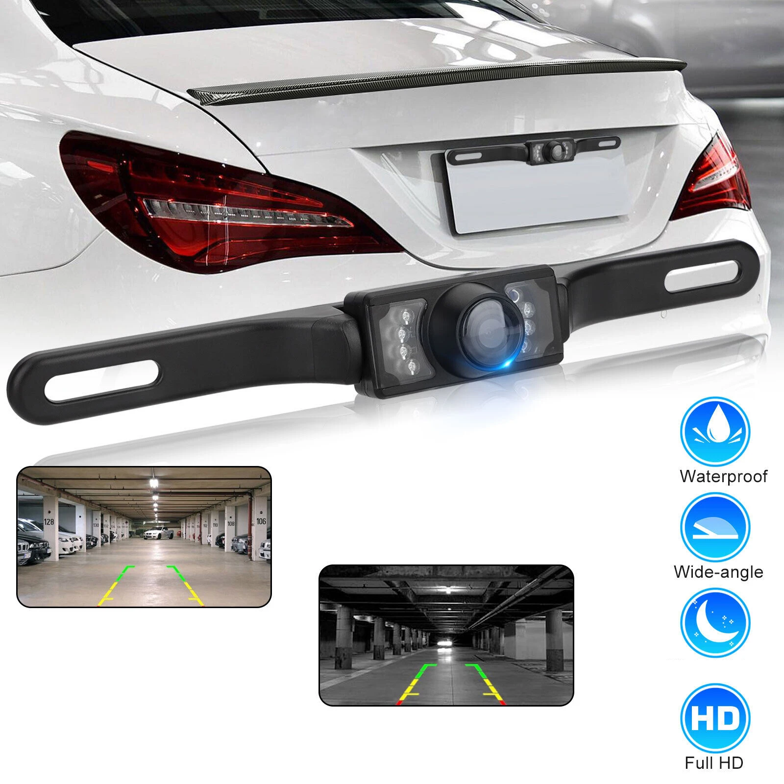 

7 IR LED Car Rear View Backup Camera Parking Reverse License Plate Waterproof Camera
