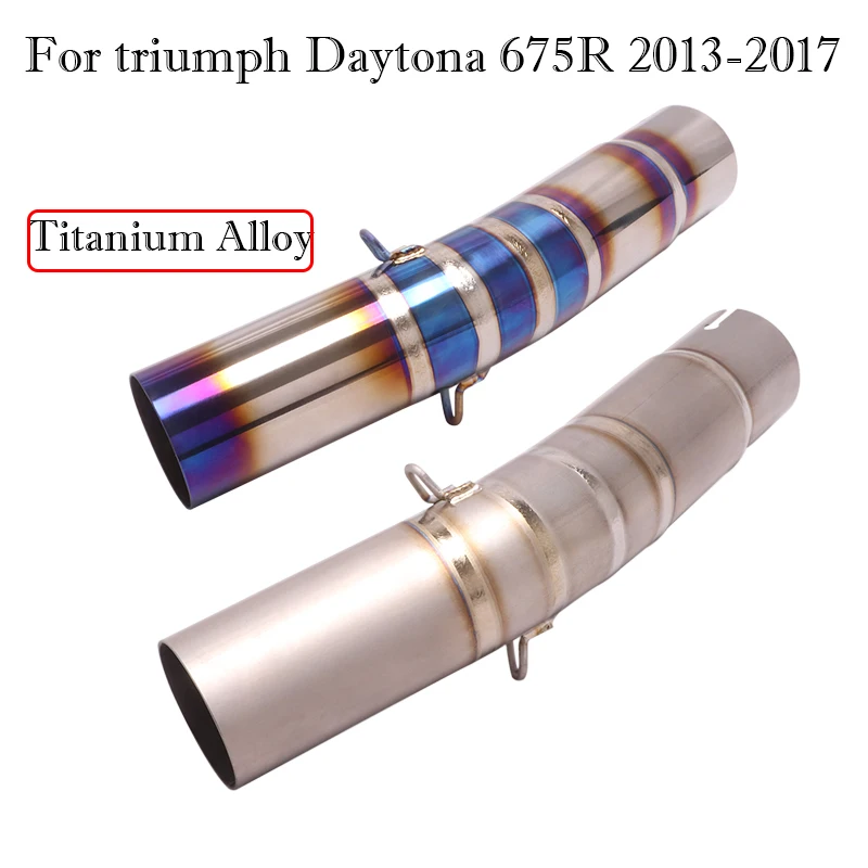 For Triumph Daytona 675R 2013-2017 51MM Titanium Alloy Motorcycle Exhaust Middle Link Pipe Escape Slip On Stainless Steel Tip
For Triumph Daytona 675R 2013-2017 51MM Titanium Alloy Motorcycle Exhaust Middle Link Pipe Escape Slip On Stainless Steel Tip