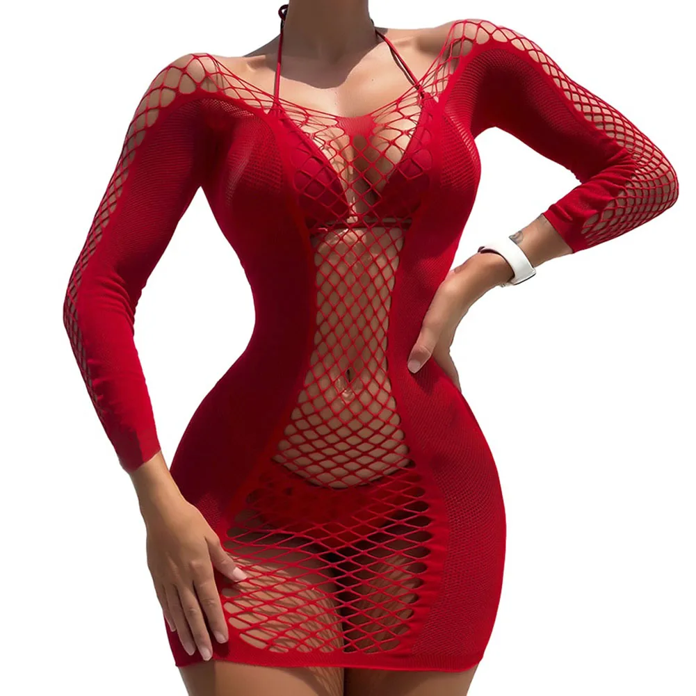 Sexy Women Elastic Lingerie Bodystocking Fishnet Hollow Dress Bodysuit Nightwear Bikini Cover Up Night Club Fantasy Erotic Wear
Sexy Women Elastic Lingerie Bodystocking Fishnet Hollow Dress Bodysuit Nightwear Bikini Cover Up Night Club Fantasy Erotic Wear