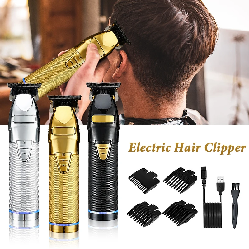 

Professional Hair Clipper Trimmer, Hair Cutting Tool 4x Guide Combs, Washable USB Rechargeable for Men Hairdresser Hair Grooming