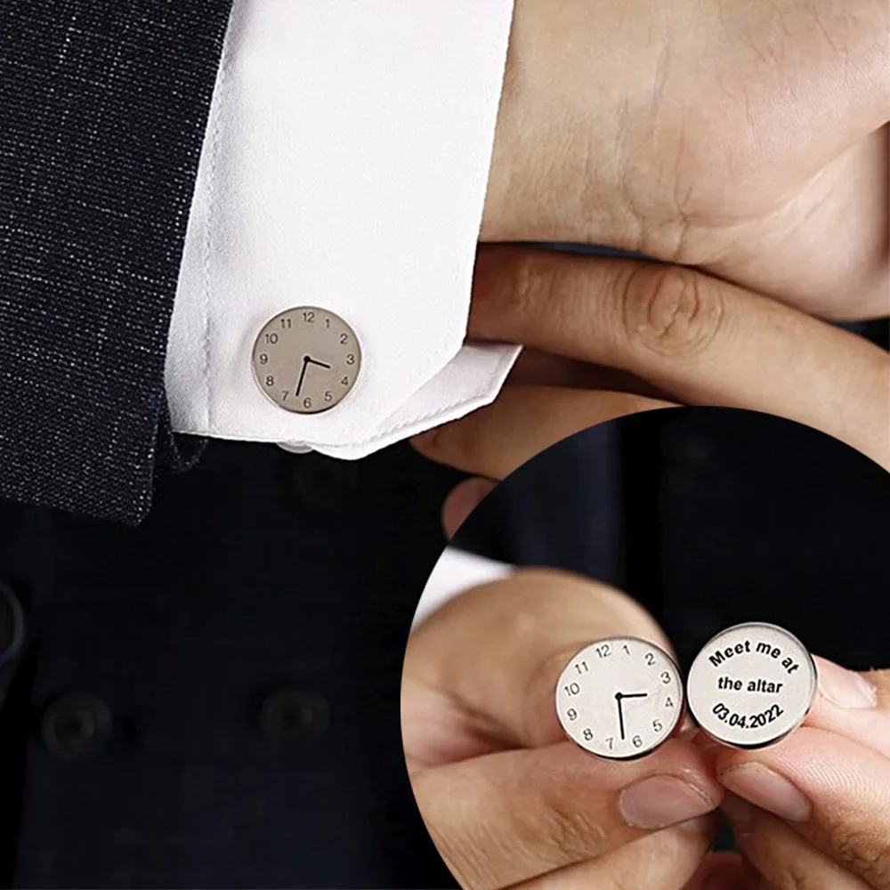 Personalized Clock Date Anniversary Custom Cufflinks for Mens Shirt Button Stainless Steel Men Circular Cufflinks Jewelry Gift
Personalized Clock Date Anniversary Custom Cufflinks for Mens Shirt Button Stainless Steel Men Circular Cufflinks Jewelry Gift