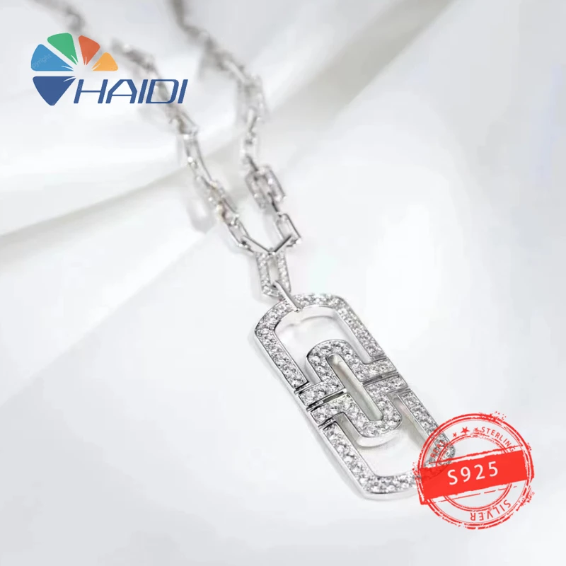 BV 1: 1. Hot selling s925 sterling silver design, paper clip style fashionable diamond necklace, women's luxury jewelry necklace
BV 1: 1. Hot selling s925 sterling silver design, paper clip style fashionable diamond necklace, women's luxury jewelry necklace