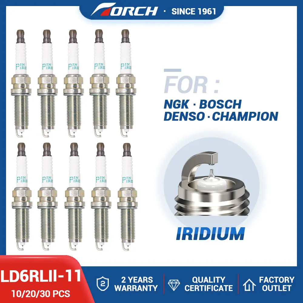 

10-30PCS Replace for DILZKAR6A11 0242135531 Denso IXEH20ETT FXE20HE11 Spark Plugs Torch LD6RLII-11 Double Iridium Car Candles