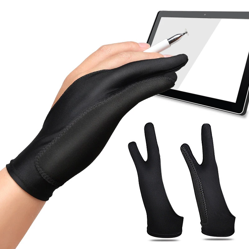 

3 Sizes Two Finger Anti-fouling Glove For Artist Drawing & Pen Graphic Tablet Pad Household Gloves Right Left Hand