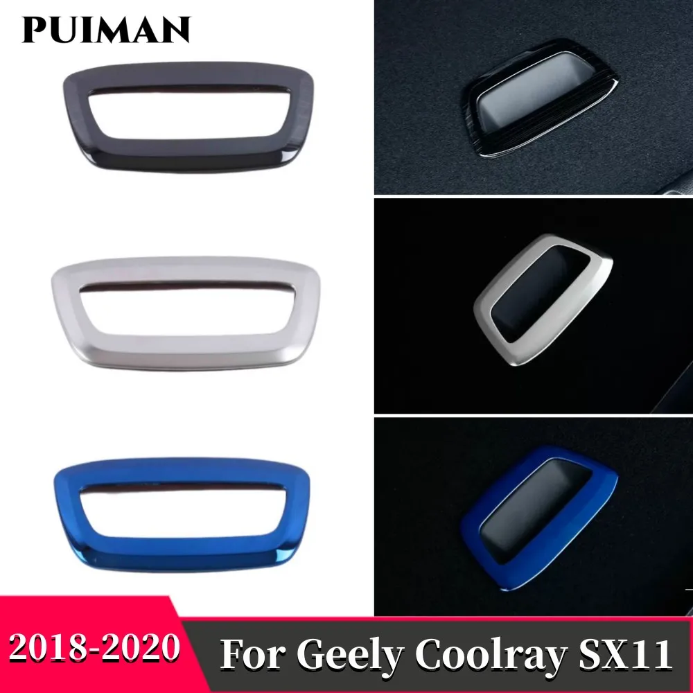 

For Geely Coolray SX11 2018 2019 2020 Black Blue Stainless steel Car styling Accessories Spare Tire handle Trim cover decoration