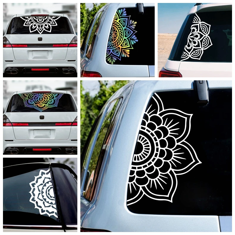 

Creative Pattern Mandala Car Sticker and Sticker for The Cars Decals for Car Rear Windshield Body Decoration Accessories Cartoon