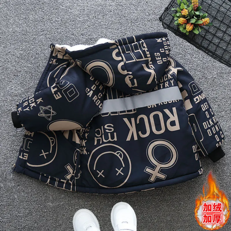 Boys Coat Jacket Children Cartoon Letters Hooded Zipper Outdoor Clothes Kids Warm Thicken Padding Fleece Winter Cotton Clothes
Boys Coat Jacket Children Cartoon Letters Hooded Zipper Outdoor Clothes Kids Warm Thicken Padding Fleece Winter Cotton Clothes