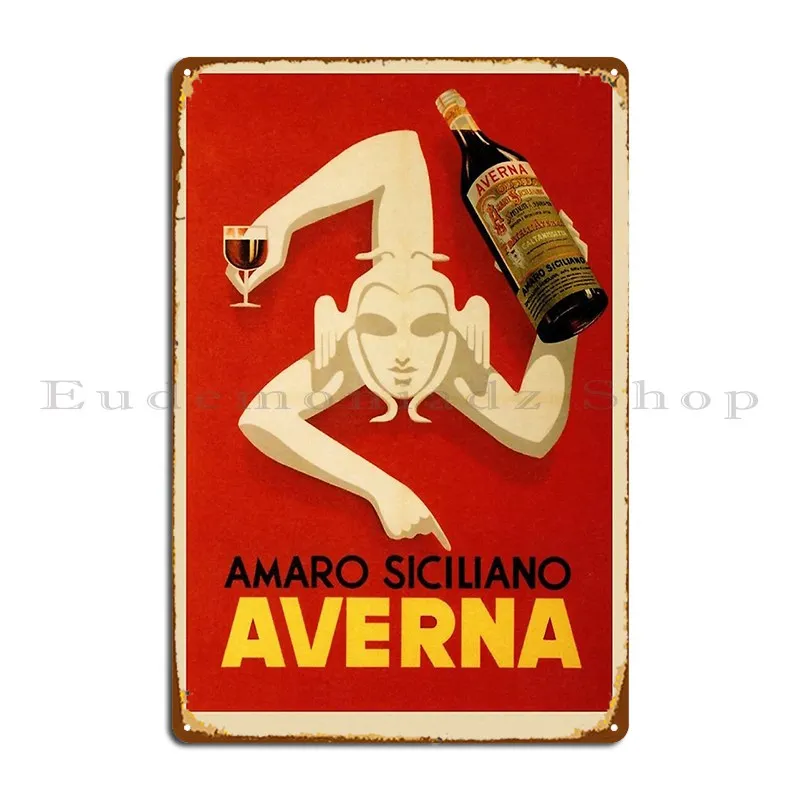 

Бар Amaro Siciliano Averna, красное вино, Италия, напиток, металлический знак, плакат, дизайн, украшение для паба, гаража, Забавный жестяной плакат