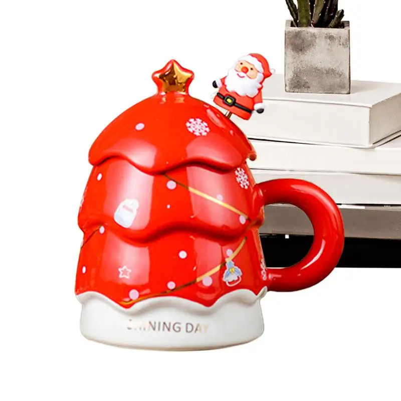 

Кружка на рождественскую елку, молочная чашка, Рождественская чашка для кофе, милая керамическая чашка для воды, молока и кофе, новогодний подарок с цветной коробкой, Санта-Клаус