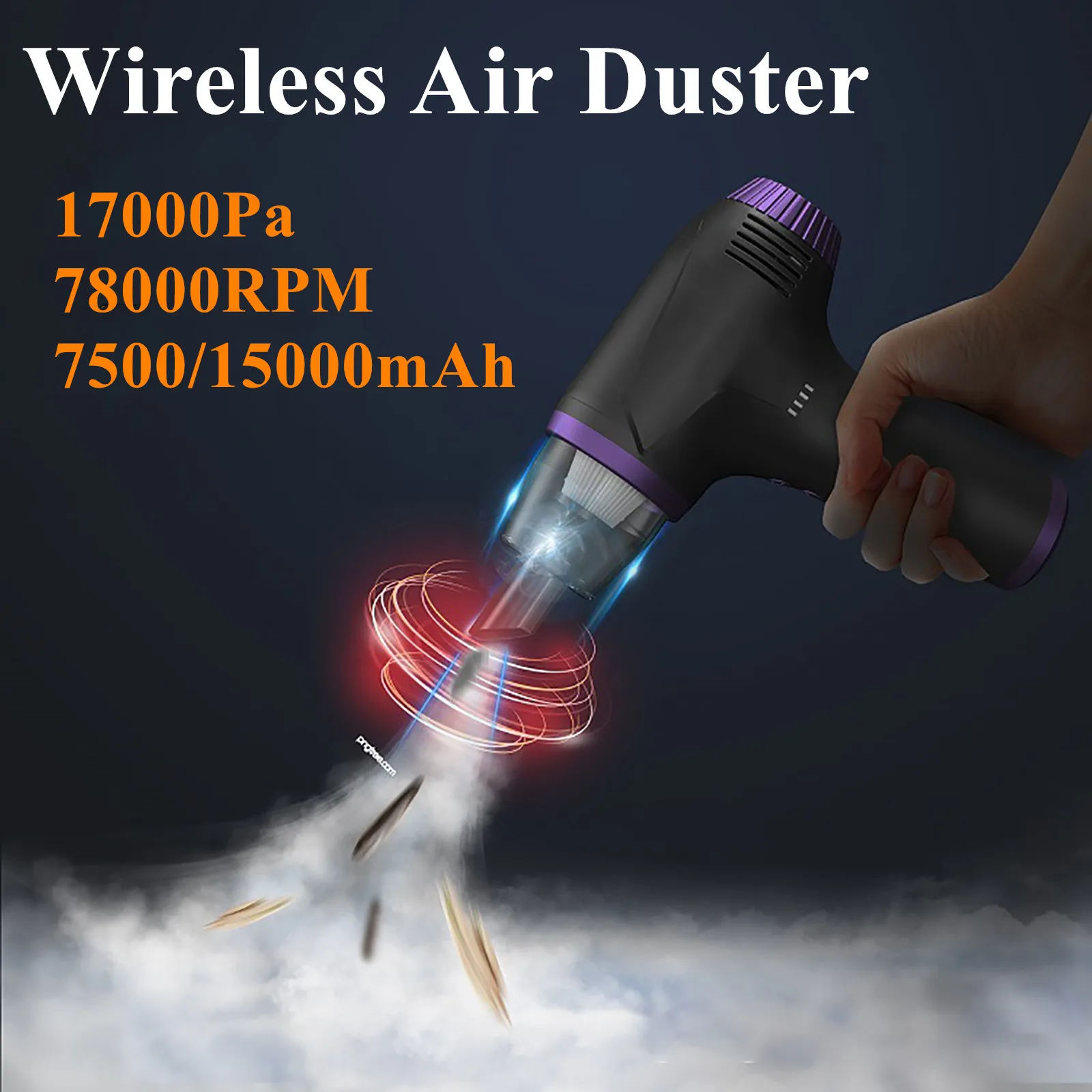 2 In 1 78000RPM Wireless Air Cleaner Duster with Led Light Handheld Dust Blower Home Keyboard Computer Car Vacuum Air Duster
2 In 1 78000RPM Wireless Air Cleaner Duster with Led Light Handheld Dust Blower Home Keyboard Computer Car Vacuum Air Duster