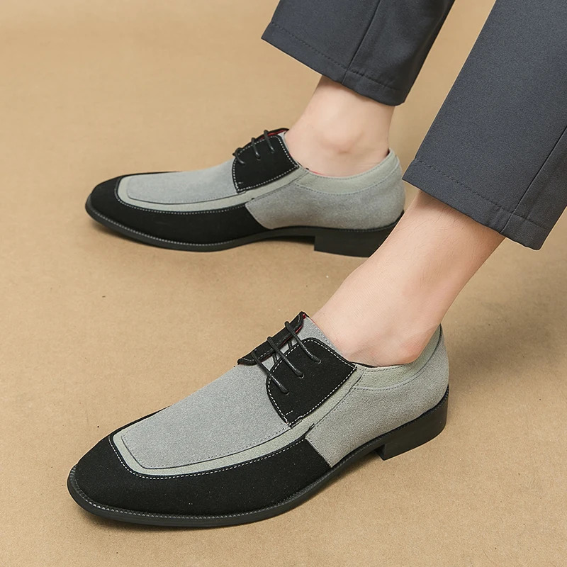 2023 Men New Oxford Shoes Color Block Cow Suede Casual Dress Man Lace Up Shoes Walk Sneakers Daily Commute Casual Leather Shoes
2023 Men New Oxford Shoes Color Block Cow Suede Casual Dress Man Lace Up Shoes Walk Sneakers Daily Commute Casual Leather Shoes
