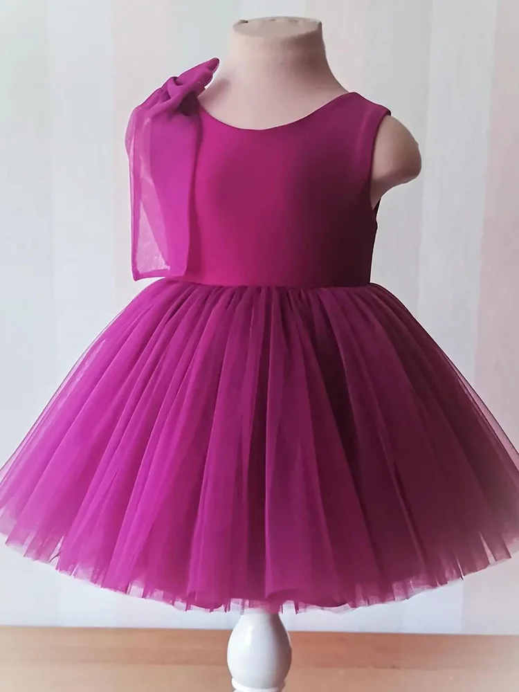 

Purple Toddler Girls' Summer Tulle Tutu Dress Kids' Baby Children Elegant Wedding 1st Birthday Party Clothing Princess Costume