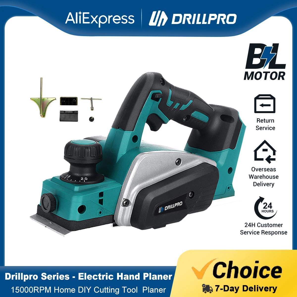 

Drillpro 15000RPM Cordless Electric Hand Planer Home DIY Cutting Tool Planer Stand Woodworking Power Tool for Makita Battery