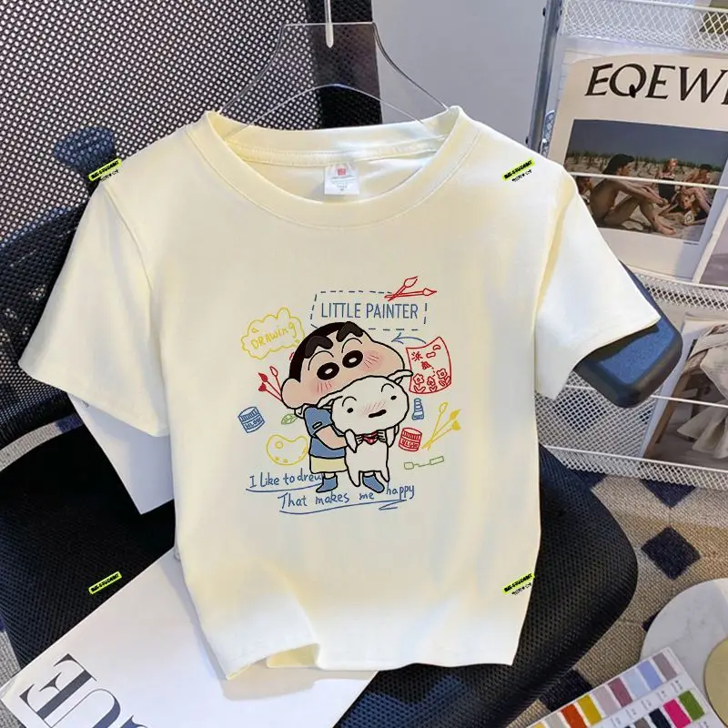 Crayon Shin Chan Bandai Kawaii Short Sleeve Anime Cute Cartoon Creative Printed T Shirt Women Loose Fitting Comfortable Top
Crayon Shin Chan Bandai Kawaii Short Sleeve Anime Cute Cartoon Creative Printed T Shirt Women Loose Fitting Comfortable Top