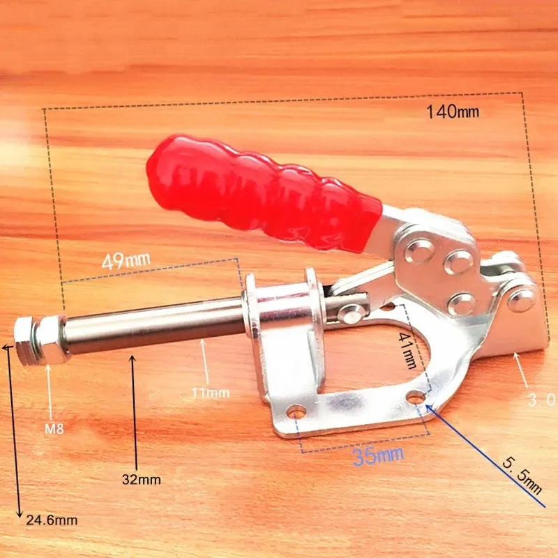 1PCS GH-302-FM Toggle Clamp 136KG Holding Capacity Quick Release Tool Latch Type Toggle Clamp Heavy Duty Tooling Accessories
1PCS GH-302-FM Toggle Clamp 136KG Holding Capacity Quick Release Tool Latch Type Toggle Clamp Heavy Duty Tooling Accessories