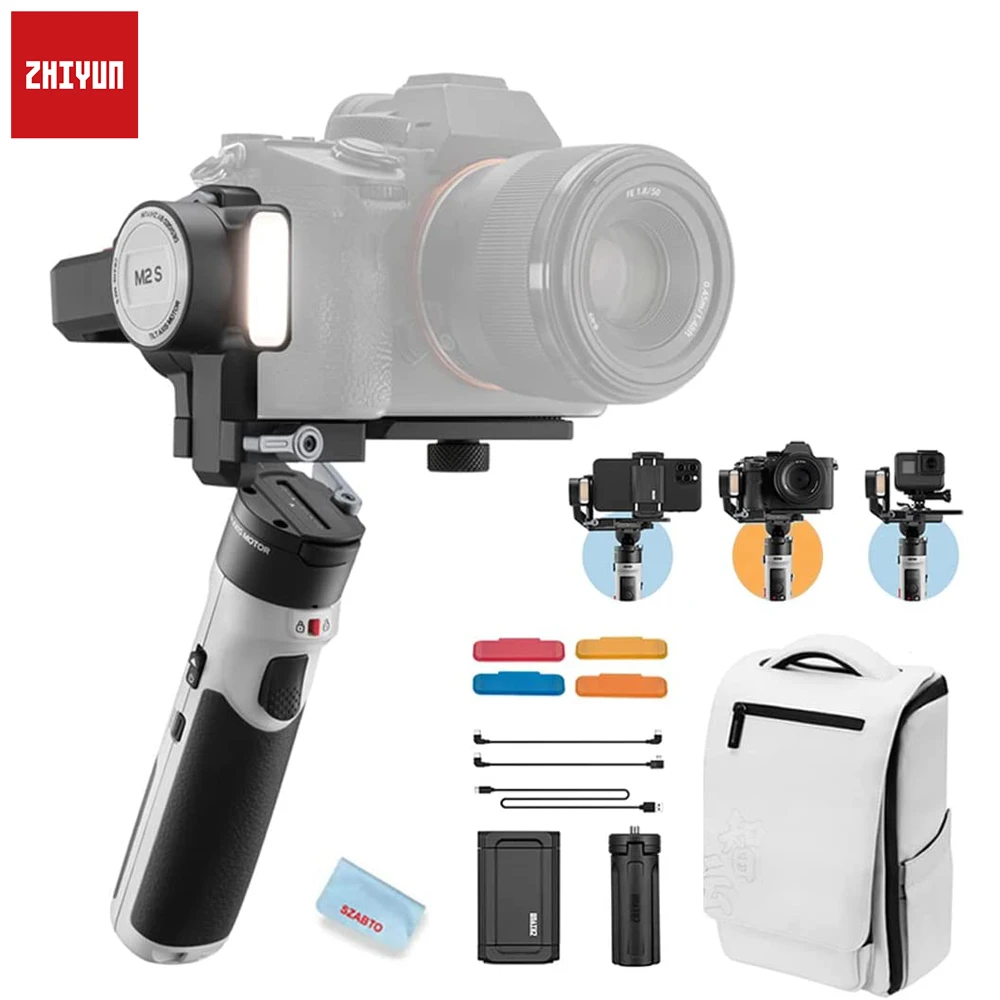 

Zhiyun CRANE M2S 3-Axis Handheld Stabilizer Fast Charging Gimbal Stabilizer for Mirrorless Camera/Gopro/Action Camera/Smartphone