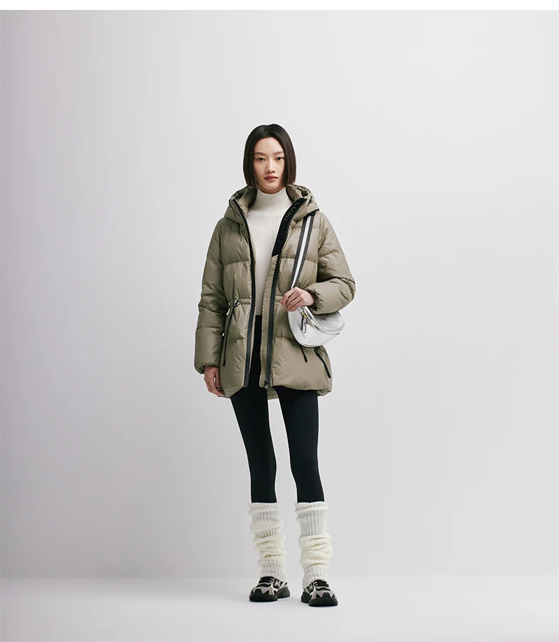 Chericom Women's Winter Down Jacket Mid Long Padding PU Leather Skinny Thick New Duck Down Solid Hooded Puffer Jacket 298097 Chericom Women's Winter Down Jacket Mid Long Padding PU Leather Skinny Thick New Duck Down Solid Hooded Puffer Jacket 298097