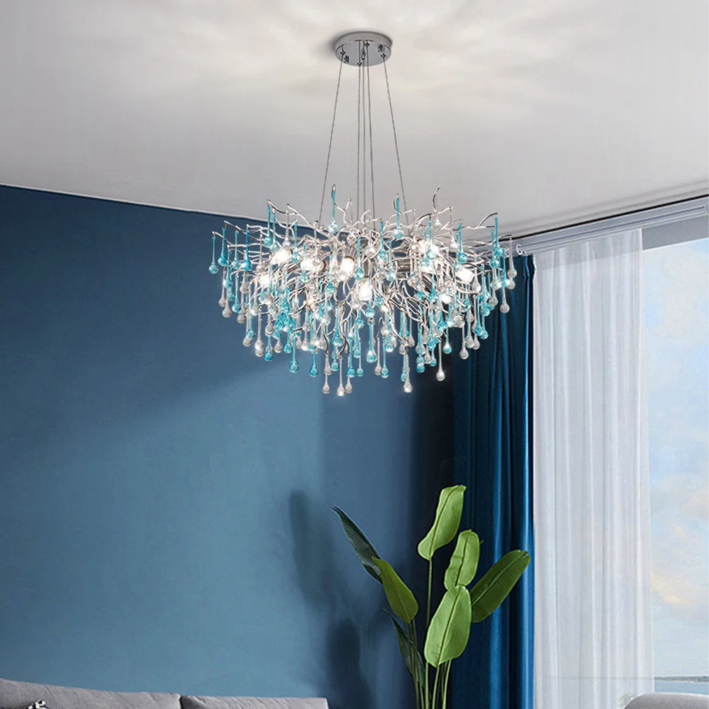 Modern Pendant Hanging Nordic Light Tree Branch E14 Glass Waterdrop Hotel Luxury Crystal Chandelier Luxury Crystal Beads Lamp
Modern Pendant Hanging Nordic Light Tree Branch E14 Glass Waterdrop Hotel Luxury Crystal Chandelier Luxury Crystal Beads Lamp