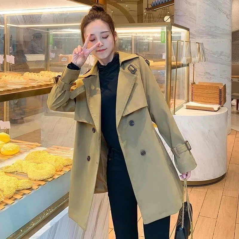Spring Autumn New Women's Windbreaker Fashion Double breasted Temperament Slim Outwear Middle length Female Casual Trench Coats
Spring Autumn New Women's Windbreaker Fashion Double breasted Temperament Slim Outwear Middle length Female Casual Trench Coats