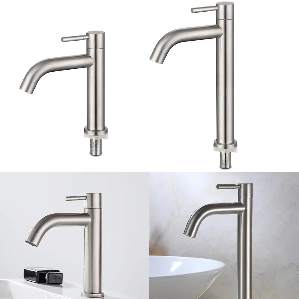 1PC Basin Faucet 304 Stainless Steel Silver Single Cold Sink Faucet Bathroom Counter Basin Faucet Bath Tools Parts
1PC Basin Faucet 304 Stainless Steel Silver Single Cold Sink Faucet Bathroom Counter Basin Faucet Bath Tools Parts