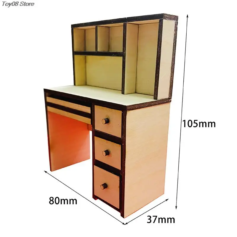 

1 шт., миниатюрная деревянная книжная полка, компьютерный стол, мини-шкаф, мебель для спальни, наборы для дома, гостиной, для кукольного домика