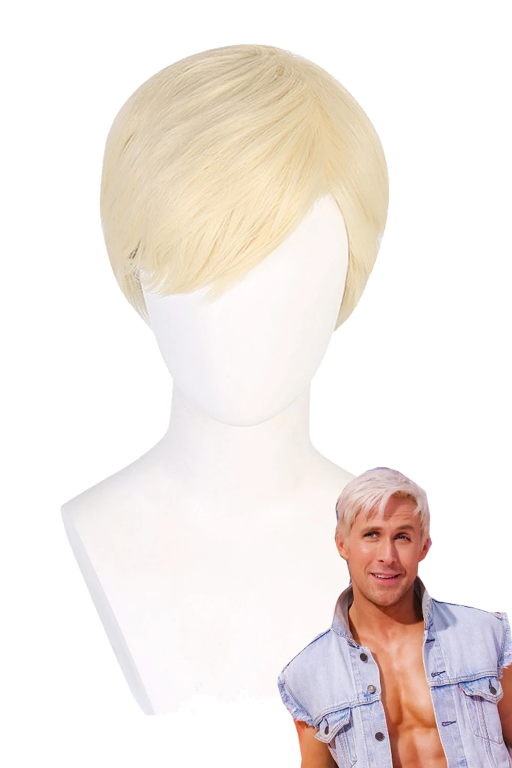 

Ken Cosplay Wigs Fantasy Costume Accessory 2023 Movie Barbei Heargear Outfits Halloween Carnival Party Suit Men Male Adult Props