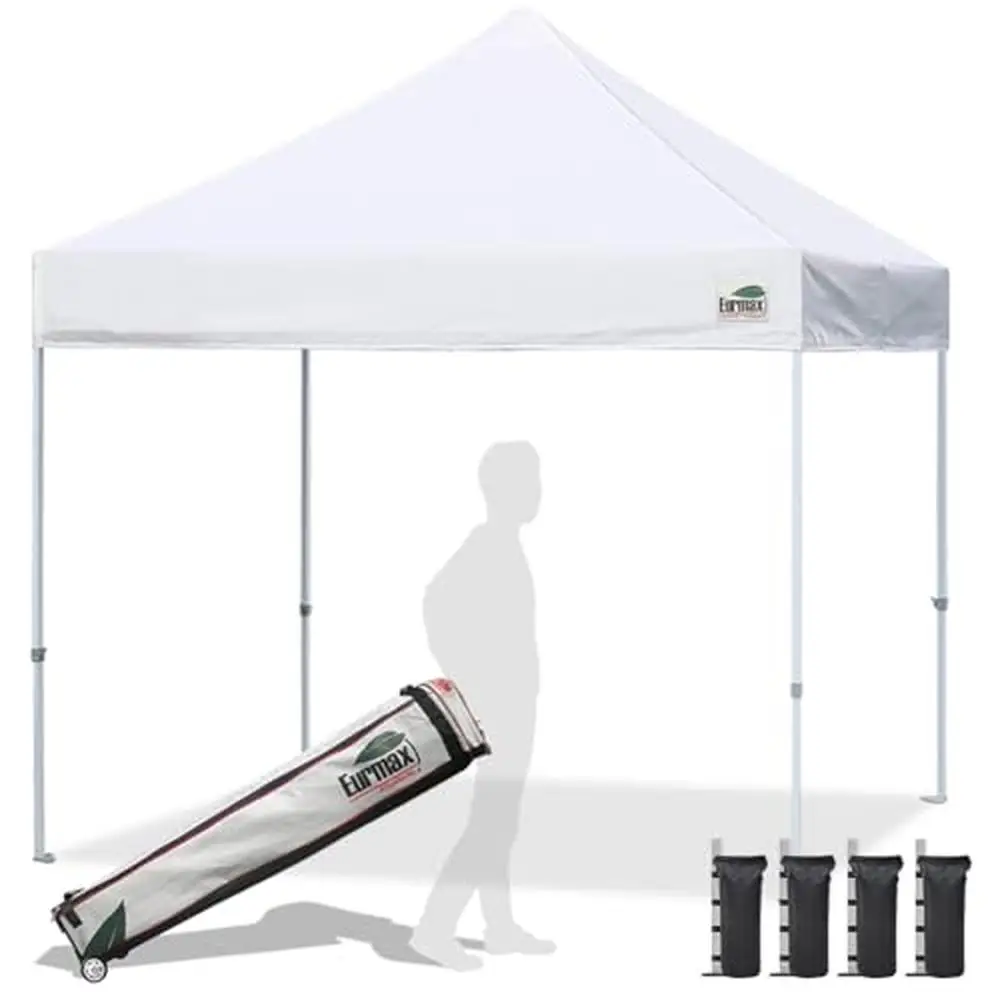 

10x10ft Commercial Grade Patio Pop Up Canopy Tent Instant Shelter with Roller Bag Events Outdoor Canopies Bonus 4 Sandbags