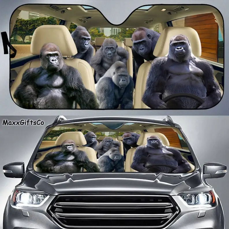 Gorilla Car Sun Shade, Gorilla Windshield, Family Sunshade, Gorilla Car Accessories, Car Decoration, Gift For Dad, Mom
Gorilla Car Sun Shade, Gorilla Windshield, Family Sunshade, Gorilla Car Accessories, Car Decoration, Gift For Dad, Mom