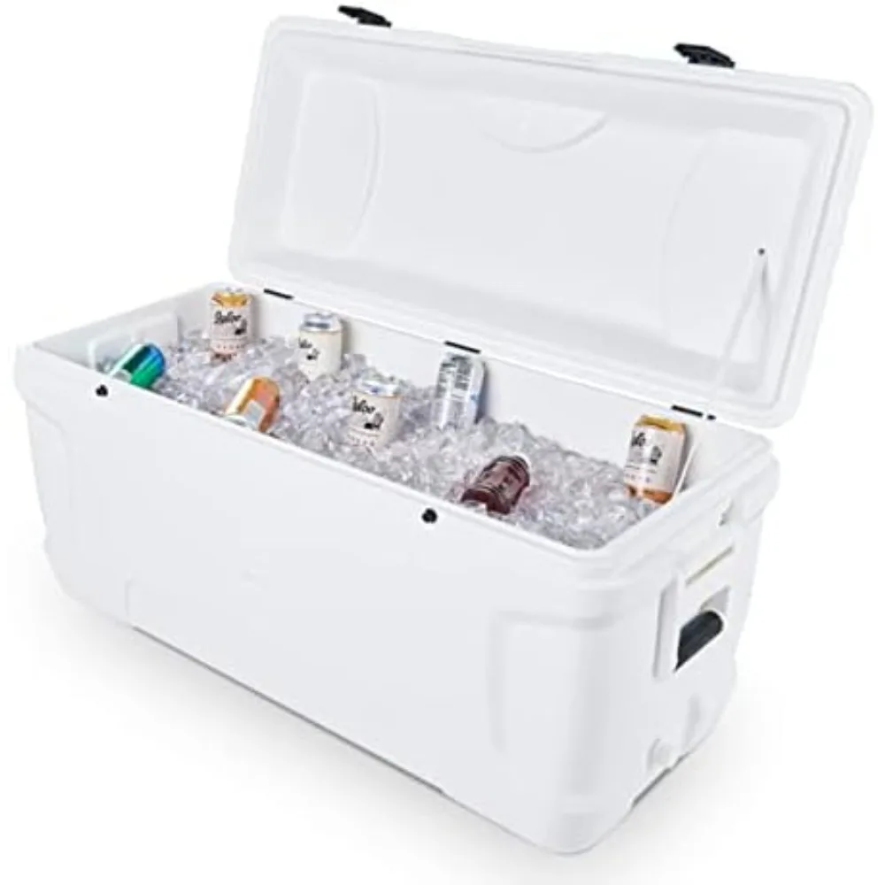 

Hard Coolers 114L extra large capacity,insulated body and lid keep ice for 5 days at 90 degrees Fahrenheit,Coolers