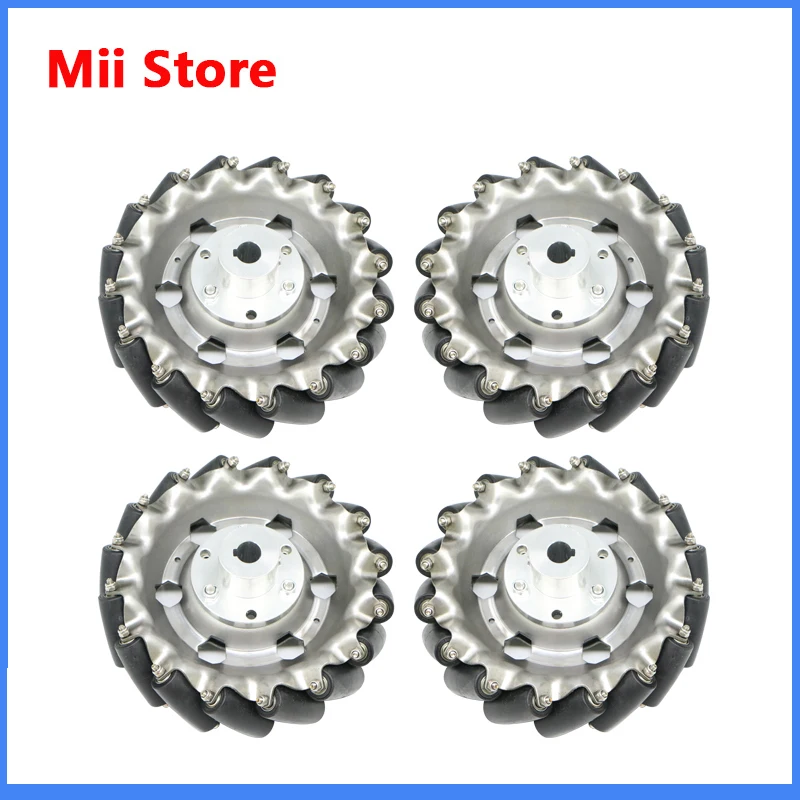 

[New] A set of 4 152mm mecanum wheels, stainless steel wheels