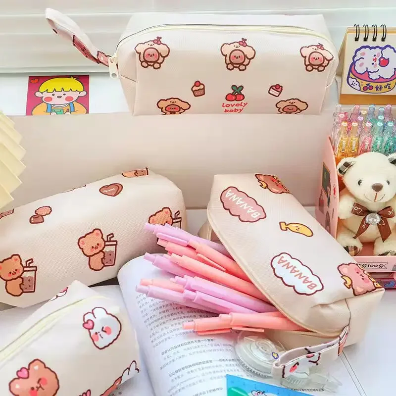 Kawaii Bear Large Capacity Pencil Case Desktop Stationery Organizer Storage Bag Canvas Material Pencil Bag School Supplies
Kawaii Bear Large Capacity Pencil Case Desktop Stationery Organizer Storage Bag Canvas Material Pencil Bag School Supplies
