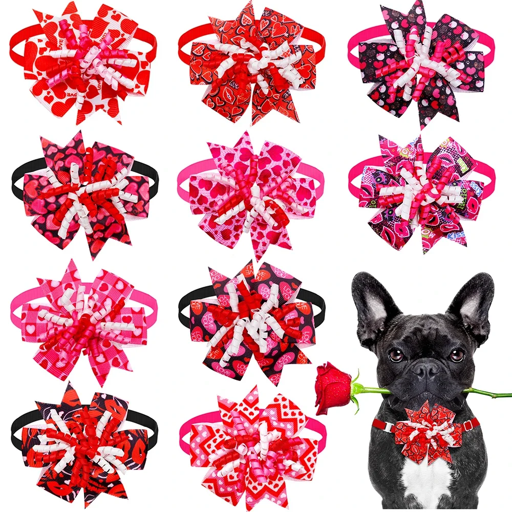 

50ps Valentine's Dog Bow Tie For Pets Dogs Bowtie Collar Small Dog Cat Grooming For Dogs Pets Accessories Pet Grooming Supplies