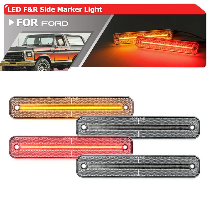4x для Ford Bronco F Truck F100 F150 F250 F350 F500 Econoline E100 E150 E250 E350 F & R янтарно-красный светодиодный фонарь для боковых габаритных огней
4x для Ford Bronco F Truck F100 F150 F250 F350 F500 Econoline E100 E150 E250 E350 F & R янтарно-красный светодиодный фонарь для боковых габаритных огней