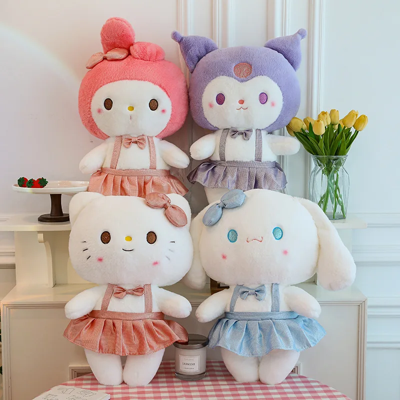 

Sanrio Kawaii New Plaid Jk Skirt Kuromi My Melody Cinnamoroll Doll Hello Kitty Cute Plush Toy Christmas Birthday Surprise Gift