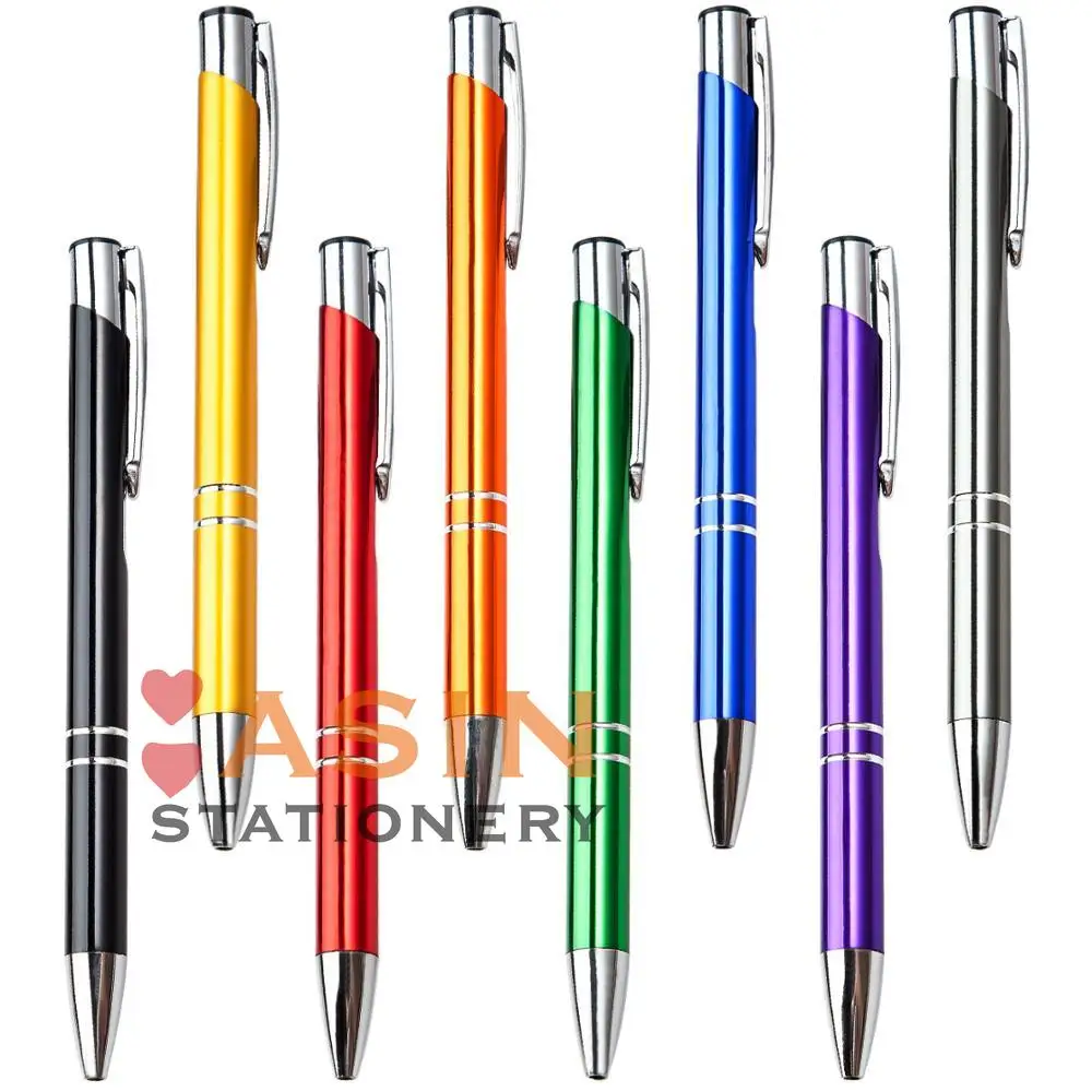 

20pcs/lot Customize promotion ballpoint pen metal ball pen support print logo advertising wholesale personalized metal pen